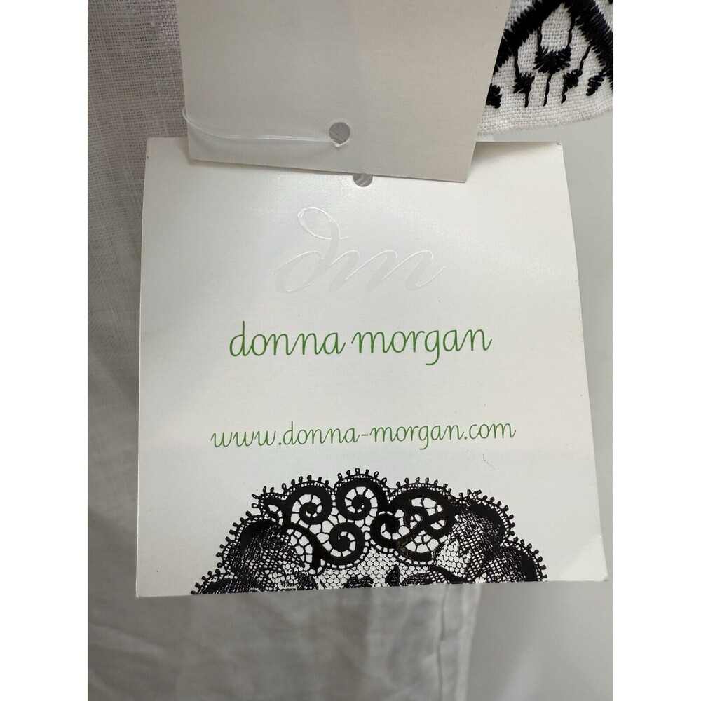 NEW SHELL LINEN DONNA MORGAN Women's Sheath Dress with Embroidery - Picture 10 of 16